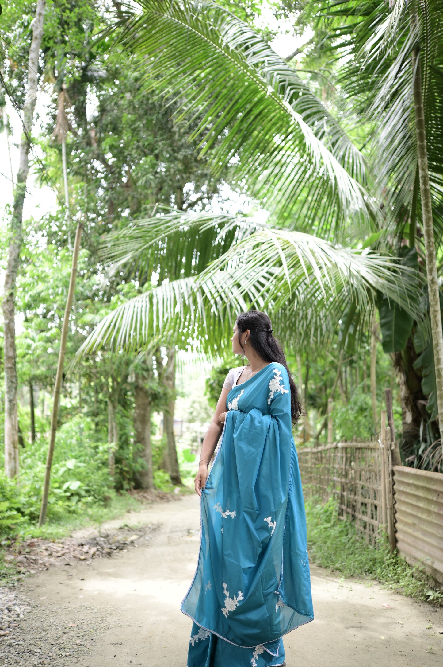 Makhela sador - Teal Bloom