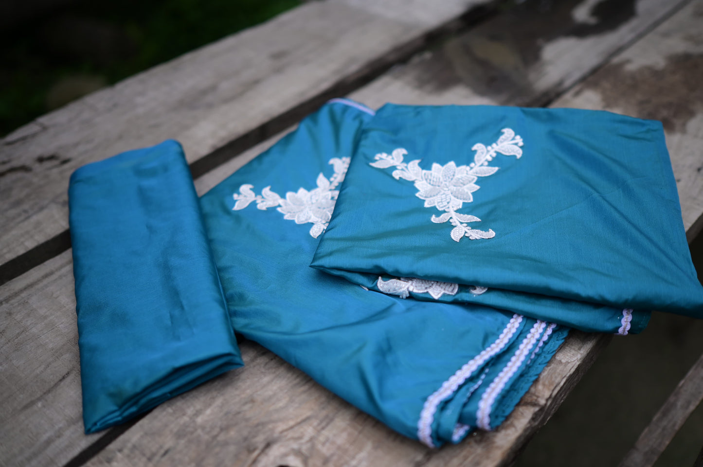 Makhela sador - Teal Bloom